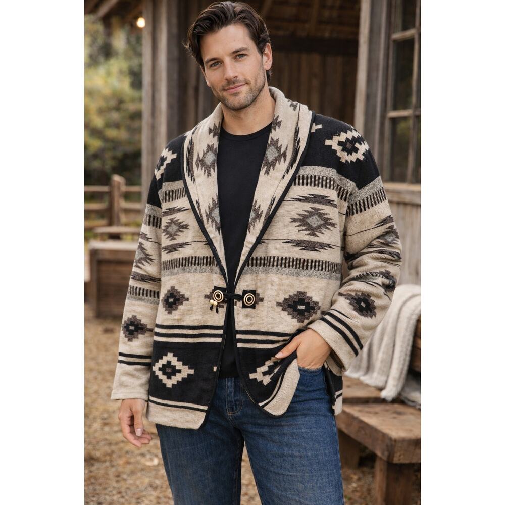 Pendleton style Flashback Western Geometric Cardi… - image 1